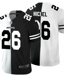 New England New England Patriots #26 Sony Michel Men's Black V White Peace Split Nike Vapor Untouchable Limited NFL Jersey Men's