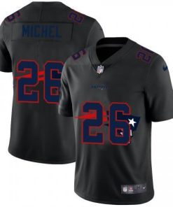 New England New England Patriots #26 Sony Michel Men's Nike Team Logo Dual Overlap Limited NFL Jersey Black Men's