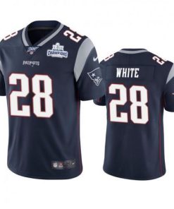 New England New England Patriots #28 James White Navy Super Bowl LIII Champions Vapor Limited NFL Jersey Men's