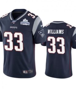 New England New England Patriots #33 Joejuan Williams Navy Super Bowl LIII Champions Vapor Limited NFL Jersey Men's