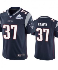 New England New England Patriots #37 Damien Harris Navy Super Bowl LIII Champions Vapor Limited NFL Jersey Men's
