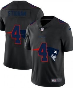New England New England Patriots #4 Jarrett Stidham Men's Nike Team Logo Dual Overlap Limited NFL Jersey Black Men's