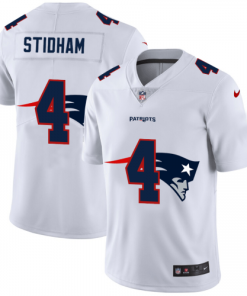 New England New England Patriots #4 Jarrett Stidham White Men's Nike Team Logo Dual Overlap Limited NFL Jersey Men's