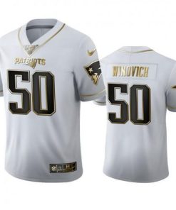 New England New England Patriots #50 Chase Winovich Men's Nike White Golden Edition Vapor Limited NFL 100 Jersey Men's