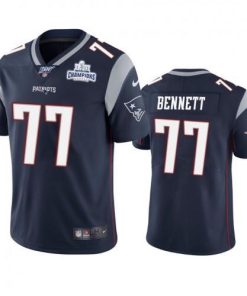 New England New England Patriots #77 Michael Bennett Navy Super Bowl LIII Champions Vapor Limited NFL Jersey Men's