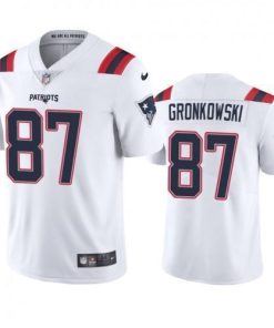 New England New England Patriots #87 Rob Gronkowski Men's Nike White 2020 Vapor Limited Jersey Men's