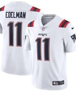 New England Patriots #11 Julian Edelman Men's Nike White 2020 Vapor Limited Jersey