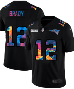 New England Patriots #12 Tom Brady Men's Nike Multi-Color Black 2020 NFL Crucial Catch Vapor Untouchable Limited Jersey