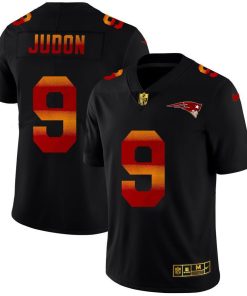 New England Patriots #9 Matt Judon Men's Black Nike Red Orange Stripe Vapor Limited NFL Jersey