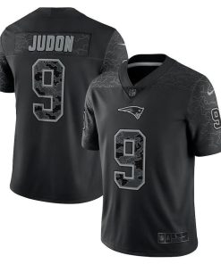 New England Patriots #9 Matthew Judon Black Men's Nike NFL Black Reflective Limited Jersey