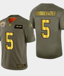New Orleans New Orleans Saints #5 Teddy Bridgewater Men's Nike Olive Gold 2019 Salute to Service Limited NFL 100 Jersey Men's