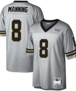 New Orleans New Orleans Saints #8 Archie Manning Mitchell & Ness NFL 100 Retired Player Platinum Jersey Men's