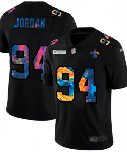 New Orleans New Orleans Saints #94 Cameron Jordan Men's Nike Multi-Color Black 2020 NFL Crucial Catch Vapor Untouchable Limited Jersey Men's