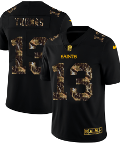 New Orleans Saints #13 Michael Thomas Men's Black Nike Flocked Lightning Vapor Limited NFL Jersey