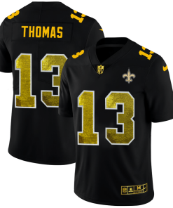New Orleans Saints #13 Michael Thomas Men's Black Nike Golden Sequin Vapor Limited NFL Jersey