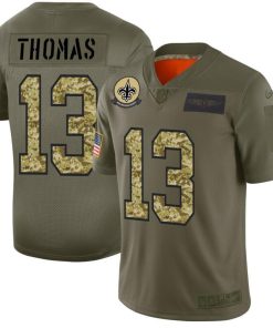 New Orleans Saints #13 Michael Thomas Men's Nike 2019 Olive Camo Salute To Service Limited NFL Jersey