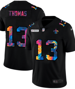 New Orleans Saints #13 Michael Thomas Men's Nike Multi-Color Black 2020 NFL Crucial Catch Vapor Untouchable Limited Jersey