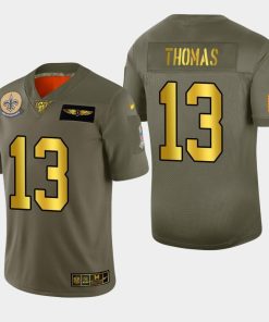 New Orleans Saints #13 Michael Thomas Men's Nike Olive Gold 2019 Salute To Service Limited NFL 100 Jersey