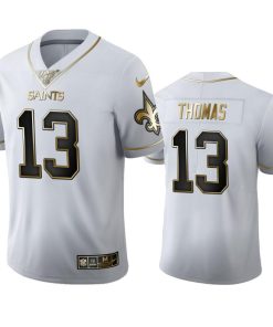 New Orleans Saints #13 Michael Thomas Men's Nike White Golden Edition Vapor Limited NFL 100 Jersey