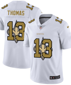 New Orleans Saints #13 Michael Thomas White Men's Nike Team Logo Dual Overlap Limited NFL Jersey