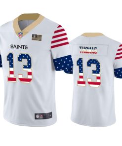 New Orleans Saints #13 Michael Thomas White Men's Nike Team Logo USA Flag Vapor Untouchable Limited NFL Jersey