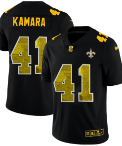 New Orleans Saints #41 Alvin Kamara Men's Black Nike Golden Sequin Vapor Limited NFL Jersey