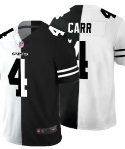 New Orleans Saints #4 Derek Carr Men's Black V White Peace Split Nike Vapor Untouchable Limited NFL Jersey