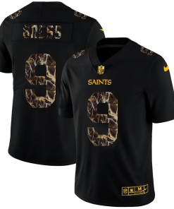 New Orleans Saints #9 Drew Brees Men's Black Nike Flocked Lightning Vapor Limited NFL Jersey