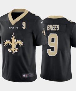 New Orleans Saints #9 Drew Brees Black Men's Nike Big Team Logo Player Vapor Limited NFL Jersey