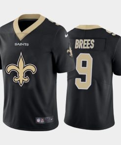 New Orleans Saints #9 Drew Brees Black Men's Nike Big Team Logo Vapor Limited NFL Jersey