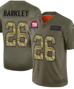 New York Giants #26 Saquon Barkley Men's Nike 2019 Olive Camo Salute To Service Limited NFL Jersey