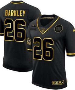 New York Giants #26 Saquon Barkley Men's Nike 2020 Salute To Service Golden Limited NFL Jersey Black