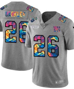 New York Giants #26 Saquon Barkley Men's Nike Multi-Color 2020 NFL Crucial Catch NFL Jersey Greyheather