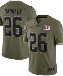 New York Giants #26 Saquon Barkley Nike Men's 2022 Salute To Service Limited Jersey - Olive