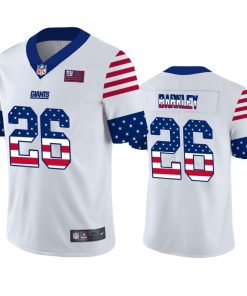 New York Giants #26 Saquon Barkley White Men's Nike Team Logo USA Flag Vapor Untouchable Limited NFL Jersey