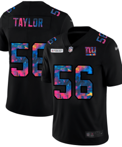 New York Giants #56 Lawrence Taylor Men's Nike Multi-Color Black 2020 NFL Crucial Catch Vapor Untouchable Limited Jersey