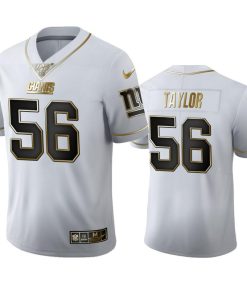 New York Giants #56 Lawrence Taylor Men's Nike White Golden Edition Vapor Limited NFL 100 Jersey