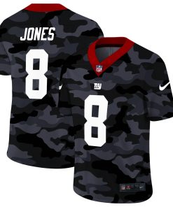New York Giants #8 Daniel Jones Men's Nike 2020 Black CAMO Vapor Untouchable Limited Stitched NFL Jersey