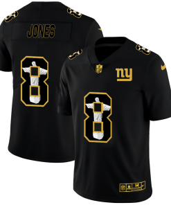 New York Giants #8 Daniel Jones Men's Nike Carbon Black Vapor Cristo Redentor Limited NFL Jersey