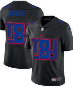 New York Giants #8 Daniel Jones Men's Nike Team Logo Dual Overlap Limited NFL Jersey Black