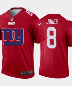 New York Giants #8 Daniel Jones Red Men's Nike Big Team Logo Vapor Limited NFL Jersey