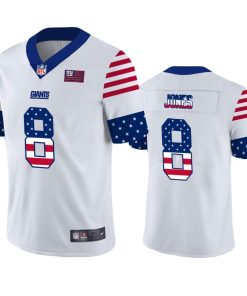 New York Giants #8 Daniel Jones White Men's Nike Team Logo USA Flag Vapor Untouchable Limited NFL Jersey