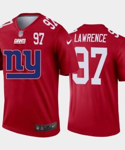 New York Giants #97 Dexter Lawrence Red Men's Nike Big Team Logo Player Vapor Limited NFL Jersey