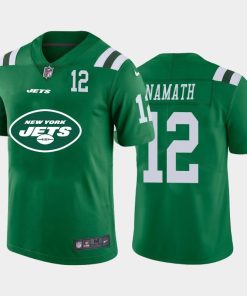 New York Jets #12 Joe Namath Green Men's Nike Big Team Logo Player Vapor Limited NFL Jersey