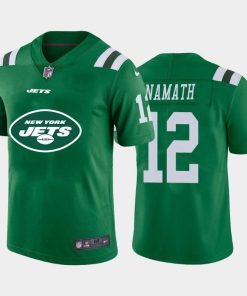 New York Jets #12 Joe Namath Green Men's Nike Big Team Logo Vapor Limited NFL Jersey