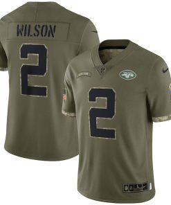 New York Jets #2 Zach Wilson Nike Men's 2022 Salute To Service Limited Jersey - Olive