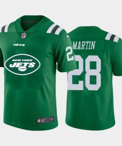 New York Jets #28 Curtis Martin Green Men's Nike Big Team Logo Vapor Limited NFL Jersey