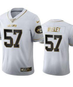New York Jets #57 C.J. Mosley Men's Nike White Golden Edition Vapor Limited NFL 100 Jersey