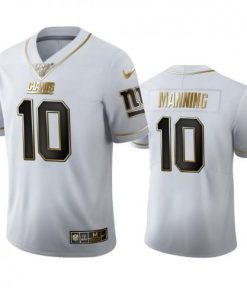 New York New York Giants #10 Eli Manning Men's Nike White Golden Edition Vapor Limited NFL 100 Jersey Men's