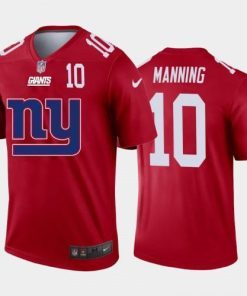 New York New York Giants #10 Eli Manning Red Men's Nike Big Team Logo Player Vapor Limited NFL Jersey Men's